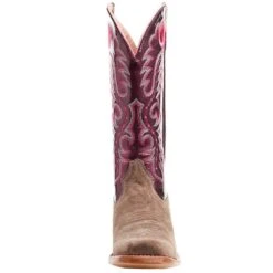 Ariat Women's Futurity Smokey Roughout/ Wine Patent 13 In Top Boot -Western Cowboy Equipment Store 10047069 05