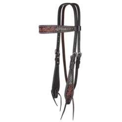 Circle Y Saddlery Dark Flash Arizona Flower Browband Headstall -Western Cowboy Equipment Store 1008 12 SC pg 20234