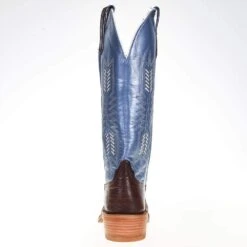 Rios Of Mercedes Women's Ride Ready KangoTobac Smooth Ostrich 15in. Blue Top Cowgirl Boot -Western Cowboy Equipment Store 106141 3