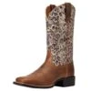 Ariat Women's Round Up Wide Square Toe Western Boot -Western Cowboy Equipment Store 146695 default l