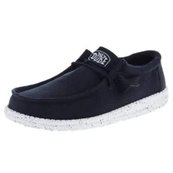 Heydude Men's Hey Dude Wally Slub Navy Canvas Casual Shoe