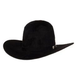 American Hats 20X Grizzly Black 4 1/4in. Brim Felt Cowboy Hat -Western Cowboy Equipment Store 20XGBLKS42 open