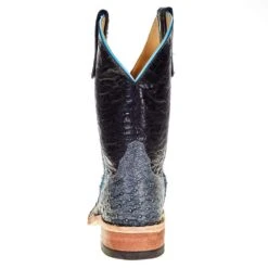 Anderson Bean Women's Denim Full Quill Ostrich 10 In. Black Embossed Top Cowgirl Boot -Western Cowboy Equipment Store 330762 3