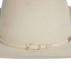 American Hats 40X Bone Self Band 5in. Brim Open Crown Felt Cowboy Hat -Western Cowboy Equipment Store 40XBONES5 22