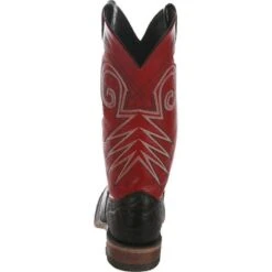 Men's Justin Bent Rail Black Wildebeest Cowboy Boots -Western Cowboy Equipment Store BR319 back