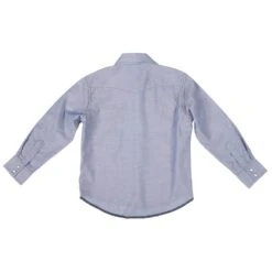 Wrangler Boys Cowboy Cut Blue Chambray Snap Shirt -Western Cowboy Equipment Store BW7013B 4