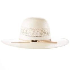 American Hats AHC JC4200 2 Cord Champagne Band 4 1/4in. Brim Open Crown Straw Cowboy Hat -Western Cowboy Equipment Store JC4200S2CCHAMP42 2