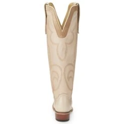 Justin Boots Women's Vintage Verlie Vanilla 17 In Top Round Toe Cowgirl Boot -Western Cowboy Equipment Store JST 006 VN4475