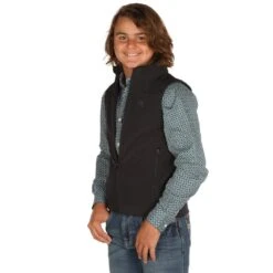 Boys Cinch Black Bonded Vest -Western Cowboy Equipment Store MWV7520002 2